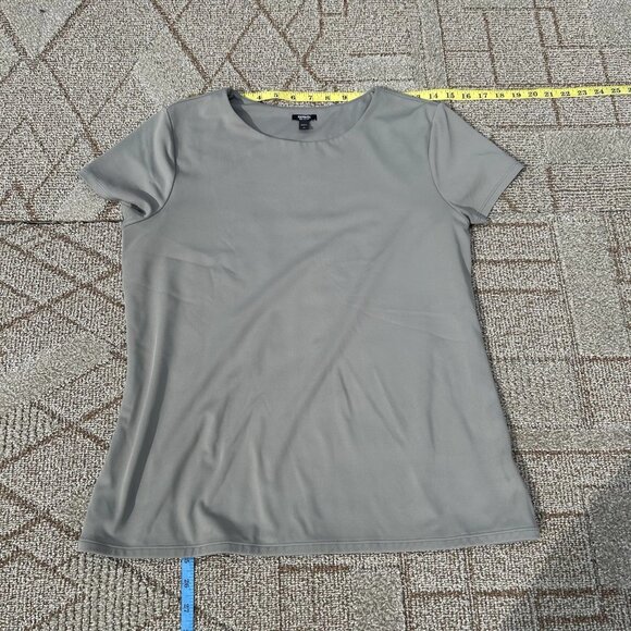 Express Blouse Women's Extra Large Gray Short Sleeve Crew Neck Top - Picture 3 of 10